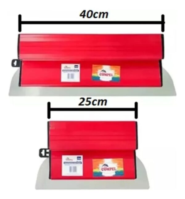 Kit Desempenadeira Berox Inox 25cm E 40cm Para Massa Corrida