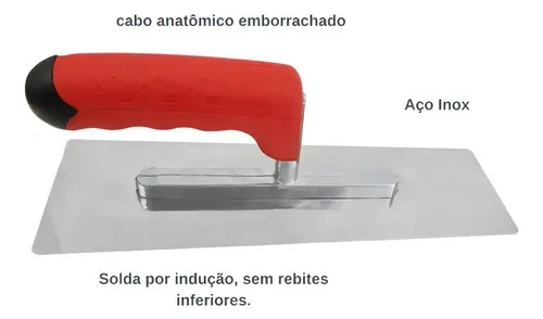 Desempenadeira Inox Para Efeitos Decorativos + Espátula Inox