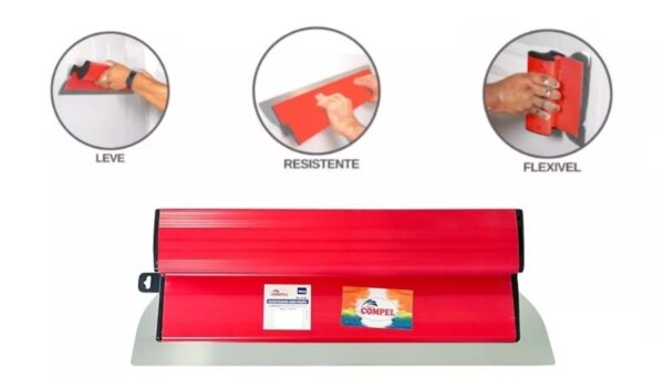 Desempenadeira Berox 40cm Aço Inox para Massa Corrida - Compel