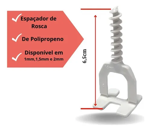 Espaçador 100 Unid Para Nivelador De Porcelanato Em Rosca
