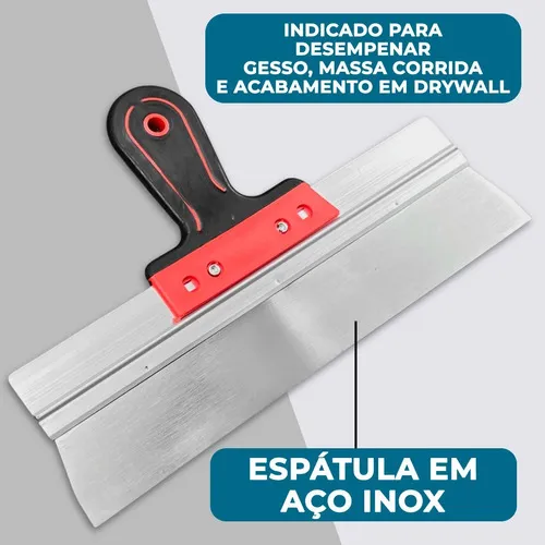 Espátula De Aço Inox 350 Mm Cabo Emborrachado - Compel
