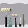 Kit 7 Peças Pintura Parede Teto Rolo Lã + Pincel + Espátula