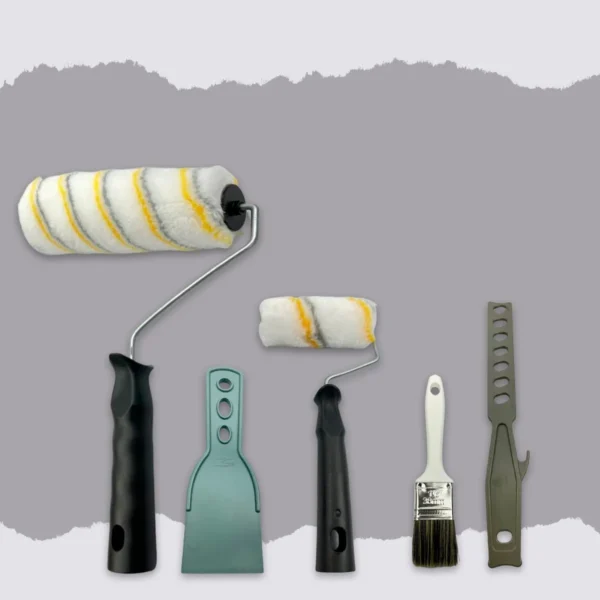 Kit 7 Peças Pintura Parede Teto Rolo Lã + Pincel + Espátula