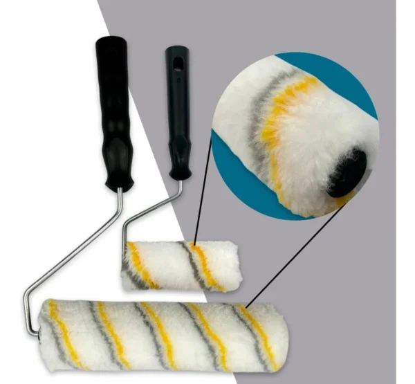 Kit 7 Peças Pintura Parede Teto Rolo Lã + Pincel + Espátula
